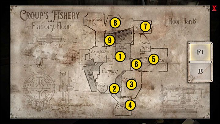 You can find the Croup's Fishery Factory Floor map while exploring the main building - we included it in our walkthrough - Gloomwood: Croups Fishery - walkthrough - Walkthrough - Gloomwood Guide, Walkthrough