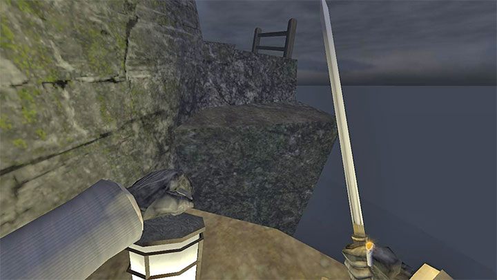 The final part of your trek requires you to jump over small gaps - Gloomwood: Coast Cliffside (cliff, lighthouse) - walkthrough - Walkthrough - Gloomwood Guide, Walkthrough