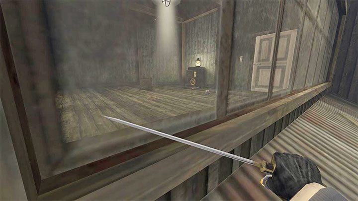 Option 2 - Break an office window This option becomes available after leaving the main building and climbing its lower roofs - Gloomwood: Accounting Office Safe in Croups Fishery - combination, contents - Safes - Gloomwood Guide, Walkthrough