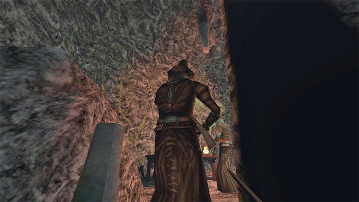 There are 2 more guards upstairs (one of them is "hidden" behind the rock on the left) - Gloomwood: Coast Caves - walkthrough - Walkthrough - Gloomwood Guide, Walkthrough