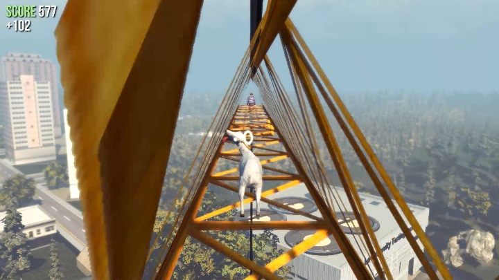 Run to the scaffolds - Starting Tips | Goat Simulator - Basics - Goat Simulator Guide