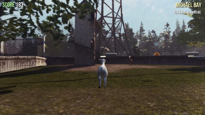 As soon as you get into the game world you will find a stone staircase where another goat awaits you - Goat statues in Goat Simulator - Basics - Goat Simulator Guide