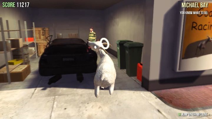 Theres a figurine hidden in the garage, at the gas station - Goat statues in Goat Simulator - Basics - Goat Simulator Guide