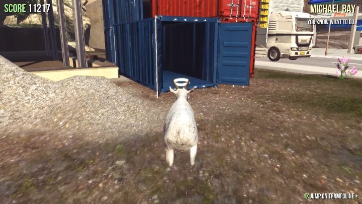 You will find the statue in a blue container, near the construction site - Goat statues in Goat Simulator - Basics - Goat Simulator Guide