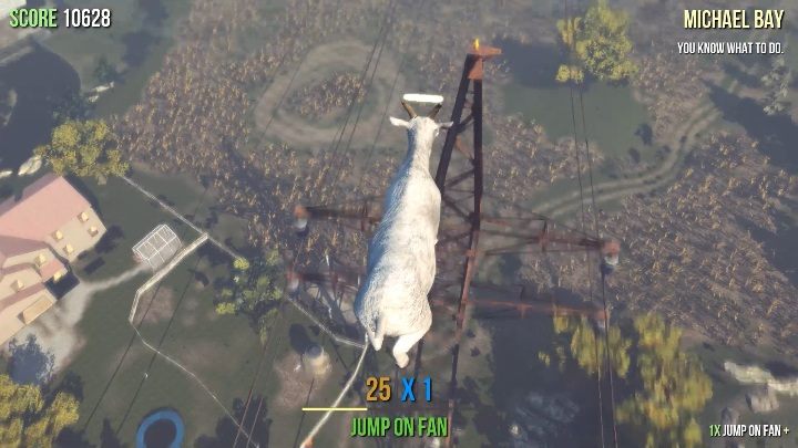 You will find this trophy on high voltage lines - Goat statues in Goat Simulator - Basics - Goat Simulator Guide