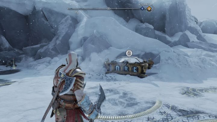 The chest can be unlocked once you find and set all 3 runic torches on fire - God of War Ragnarok: The Lost Treasury, Midgard - secrets, collectibles - God of War Ragnarok: Midgard - God of War Ragnarok Guide