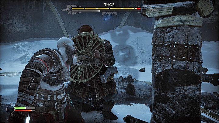 Weaken Thor with melee attacks - use them every time you dodge his attack or block it - God of War Ragnarok: How to defeat Thor (first encounter)? - God of War Ragnarok: Bosses - God of War Ragnarok Guide