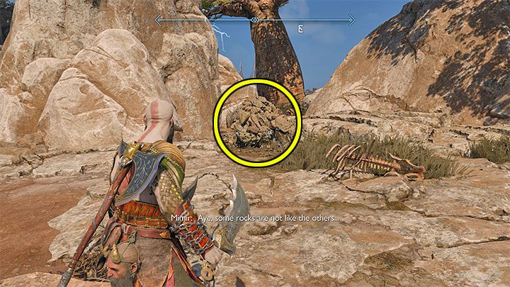 The Soul Eater is found in this area, but at first its "inactive" - to continue, approach the cluster of stones shown in the screenshot above - God of War Ragnarok: In Plain Sight - walkthrough - God of War Ragnarok: Favors - Vanaheim - God of War Ragnarok Guide