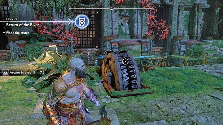 While completing the optional Return of the River quest, you must reach the dam by elevator and complete the puzzle of getting rid of the red vines - we described this in more detail in our walkthrough in the chapter about Vanaheim favours - God of War Ragnarok: Chasms in the Crater in Vanaheim - the Plains, the Sinkholes, the Jungle - God of War Ragnarok: Completing 100% of maps - God of War Ragnarok Guide