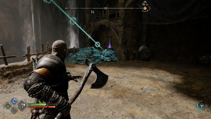 Use the handle to get to the other side of the room - God of War Ragnarok: The Applecore, Svartalfheim - secrets, collectibles - God of War Ragnarok: Svartalfheim - God of War Ragnarok Guide