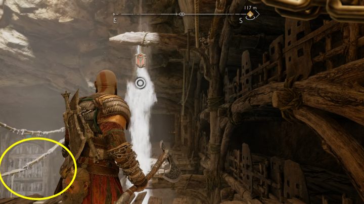 You will find the door to the room with the Draugr Hole behind the handle, which will lead you to the secret area of the Applecore - God of War Ragnarok: The Applecore, Svartalfheim - secrets, collectibles - God of War Ragnarok: Svartalfheim - God of War Ragnarok Guide