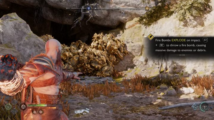 Soon after entering the Hollow you'll encounter a Bersgra with several helpers - God of War Ragnarok: The Lost Treasure - favor, walkthrough - God of War Ragnarok: Favors - Svartalfheim - God of War Ragnarok Guide