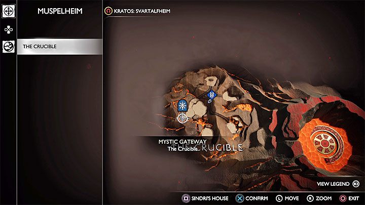 Return to any Mystic Gateway - God of War Ragnarok: How to unlock the Crucible challenges in Muspelheim? - God of War Ragnarok: Exploration - God of War Ragnarok Guide