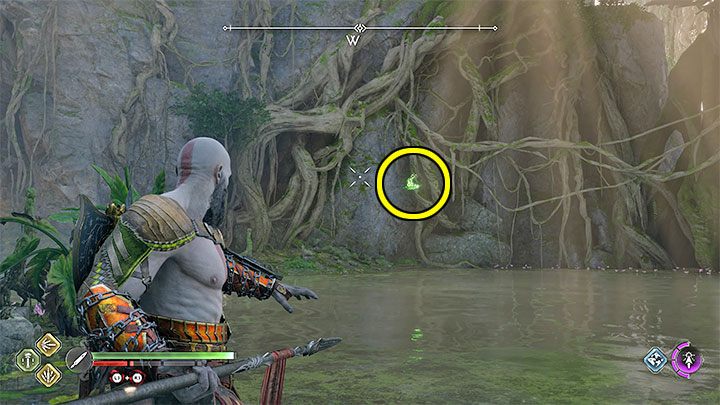 This one is in the air above the river west from The Southern Wilds - God of War Ragnarok: The Southern Wilds, Vanaheim - secrets, collectibles - God of War Ragnarok: Vanaheim - God of War Ragnarok Guide