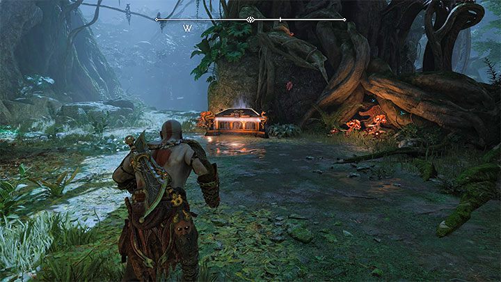 The chest is in the northern part of the region - best to explore the area at night as to avoid barricades - God of War Ragnarok: The Southern Wilds, Vanaheim - secrets, collectibles - God of War Ragnarok: Vanaheim - God of War Ragnarok Guide