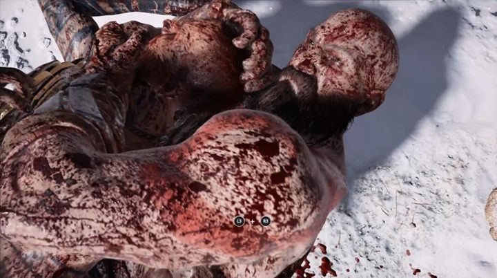 Lastly, press L3 + R3 to break the Strangers neck and finish this fight - God of War: The Marked Trees - Walkthrough - Walkthrough - God of War Guide