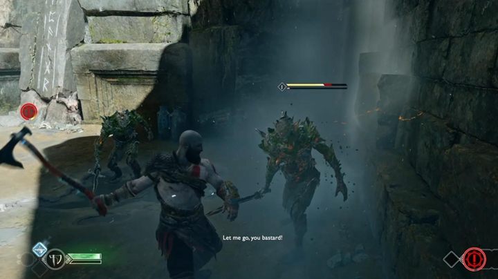 Keep moving forward, pick up the column and follow Atreus to the bridge - God of War: Path to the Mountain - Walkthrough - Walkthrough - God of War Guide