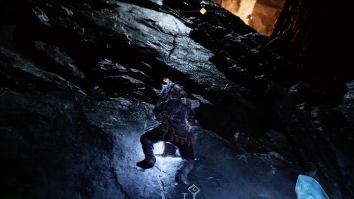 Continue forward - defeat another group of enemies, light up the crystal and climb up - God of War: Inside the Mountain - Walkthrough - Walkthrough - God of War Guide