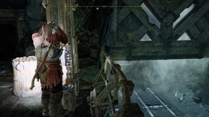 You can continue your journey - go to the corridor with light, remove the boulder and lift the gate - God of War: Inside the Mountain - Walkthrough - Walkthrough - God of War Guide