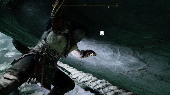 Now approach the large boulder and push it to release the gripper - God of War: Inside the Mountain - Walkthrough - Walkthrough - God of War Guide