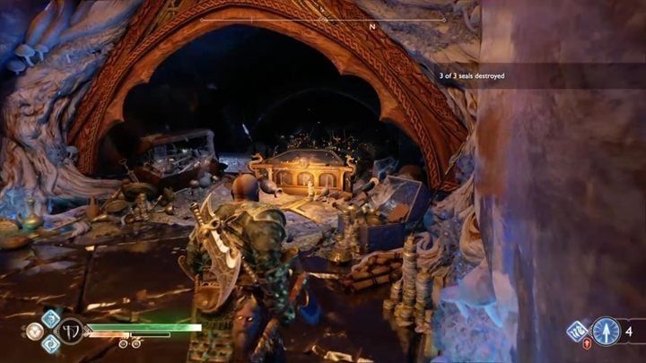 Go to the treasure chamber (the one where Atreus was playing with a knife) - God of War: The Black Rune - Walkthrough - Walkthrough - God of War Guide
