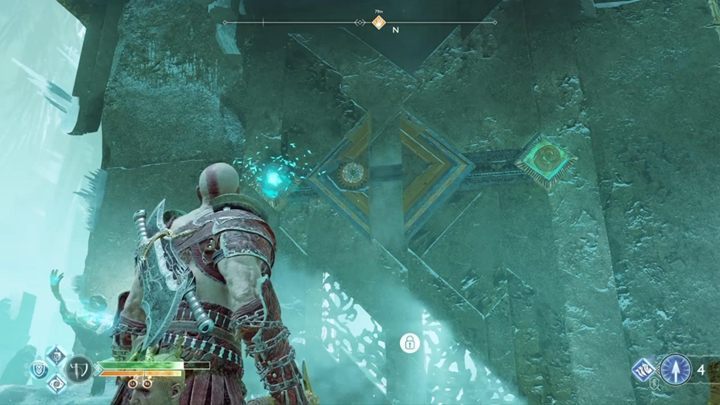 Place the Winds of Hel into the left sphere and freeze the left part of the gate with Leviathan - God of War: Escape from Helheim - Walkthrough - Walkthrough - God of War Guide