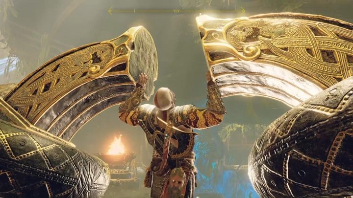 Open another Purple chest (the third piece of the cipher to Niflheim), break the chains, defeat the enemies and then go back to the elevator - God of War: A Path to Jotunheim - Walkthrough - Walkthrough - God of War Guide