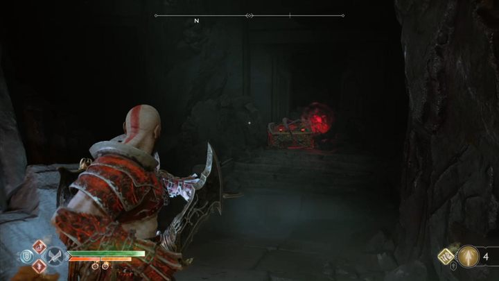 The chest is in the dark corner to the right. - God of War: The Mountain - all collectibles, list - Main locations - God of War Guide