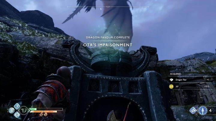 Rewards for completing the quest: Rare spell, dragon tear, 615 XP - God of War: Free dragons - list, all altars - Labours - God of War Guide