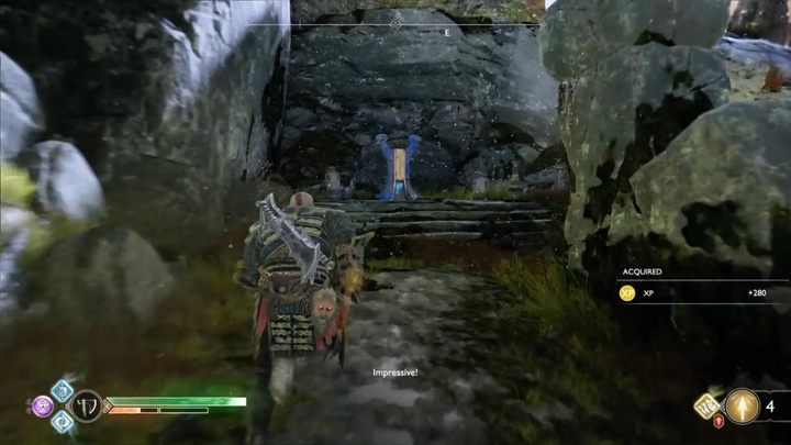 The first shrine is on the left from the dragon, close to the beginning of the location - God of War: Free dragons - list, all altars - Labours - God of War Guide