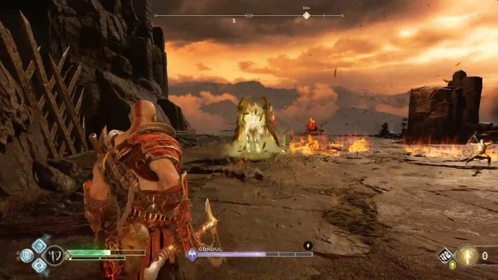 The Valkyrie Gondul resides in the optional realm of Muspelheim, and how to reach this realm has been described on a separate page of this guide - God of War: Valkyrie Gondul (Muspelheim) - how to beat? - Valkyries - God of War Guide