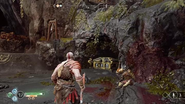 Commentary: Rotate the symbol, so that you can access bells and open the chest - God of War: Lookout tower - all collectibles list - Shores of Nine - God of War Guide