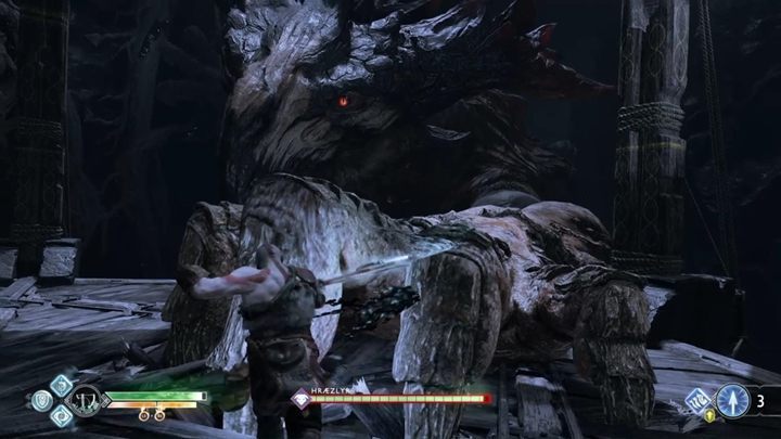 The confrontation with the dragon takes place during the exploration of Inside the Mountain stage as part of the main storyline - God of War: Dragon from Inside the Mountain stage - boss, how to beat? - Bosses - God of War Guide