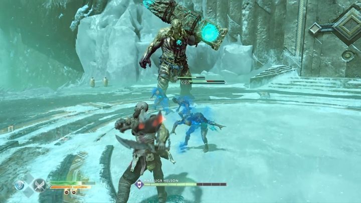The Bridge Keeper can also summon minor enemies that can effectively interfere and cause problems during your fights - God of War: The Bridge Keeper of Helheim - boss, how to beat? - Bosses - God of War Guide