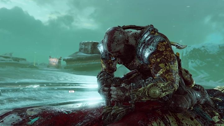 After depriving the boss of his entire health bar, Kratos must jump on him and rip out his heart - God of War: The Bridge Keeper of Helheim - boss, how to beat? - Bosses - God of War Guide