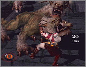 Destroy the statues on the right side to get some experience - God of War 2: The Temple of Lahkesis - Walkthrough - God of War 2 Game Guide & Walkthrough