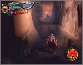 As you might have guessed, you now have to approach the fireball-throwing statue and use the Golden Fleece (L1) to reflect its projectiles - God of War 2: Destinys Atrium - part 2 - Walkthrough - God of War 2 Game Guide & Walkthrough