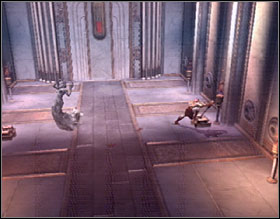 Swim through the blood-filled canal (watch out for the spikes) - God of War 2: Garden of the Gods - Walkthrough - God of War 2 Game Guide & Walkthrough