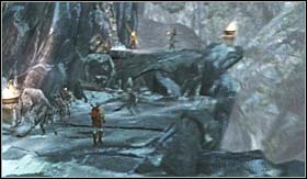 At the end you will have to move along a narrow edge - Walkthrough - Mount Olympus | Walkthrough - Walkthrough - God of War 3 Game Guide & Walkthrough