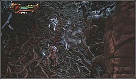 In order to get to the surface, jump onto the vine wall and climb up, while eliminating enemies on your way - Walkthrough - Heart of Gaia | Walkthrough - Walkthrough - God of War 3 Game Guide & Walkthrough