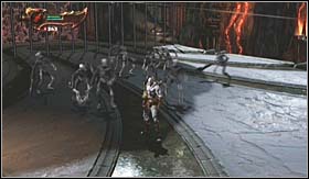 Once there, you can first turn left and collect the experience chests (four) an afterwards go back and go right, jumping along the ledges (however its not necessary, as youll have to pass by the chests mentioned before anyway) - Walkthrough - Realm of Hades | Walkthrough - Walkthrough - God of War 3 Game Guide & Walkthrough