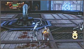 Perform another jump with a grapple (at some point youll be doing circles and will have to let go at the proper moment) to get onto the next cube - Walkthrough - The Caverns | Walkthrough - Walkthrough - God of War 3 Game Guide & Walkthrough