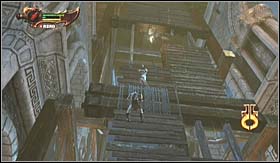 After a couple meters the platform will collapse and Kratos will grab onto a vertical wall - Walkthrough - Olympian Citadel | Walkthrough - Walkthrough - God of War 3 Game Guide & Walkthrough