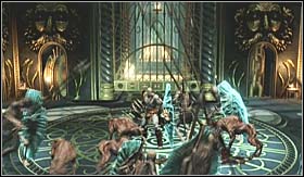 The stare will begin with a fight - you will get attacked by shielded soldiers and undead dogs - Walkthrough - Poseidons Chamber | Walkthrough - Walkthrough - God of War 3 Game Guide & Walkthrough
