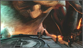 Upon receiving it, you will be attacked by the thus far friendly god - Walkthrough - The Forge and Hephaestus | Walkthrough - Walkthrough - God of War 3 Game Guide & Walkthrough