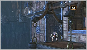 Jump onto the rope hanging by Daedalus, go to its end and jump down onto the platform - Walkthrough - The Caverns part 2 | Walkthrough - Walkthrough - God of War 3 Game Guide & Walkthrough