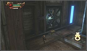 After the fight ends, move on to the next room, open the power-up chest found there (on the left) and then interact with the switch - Trophies - aMAZEd - secret trophy | Trophies - Trophies - God of War 3 Game Guide & Walkthrough