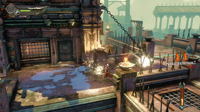 Following Fury, youll run through a small corridor and jump onto a wall to get where she stands - Chasing the Fury - Chapter 1: Prison of the Damned - God of War: Ascension - Game Guide and Walkthrough