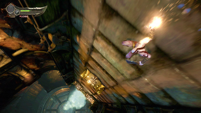 When you defeat him, you begin sliding down the walls - Fight with Hand of Hecatonchire - Chapter 1: Prison of the Damned - God of War: Ascension - Game Guide and Walkthrough