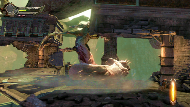 First and second phases are very similar to itself, the one thing that changes is the frequency of boss attacks and space you can move within - Second fight with the Hand of Hecatonchires - Chapter 3: The Guard House - God of War: Ascension - Game Guide and Walkthrough